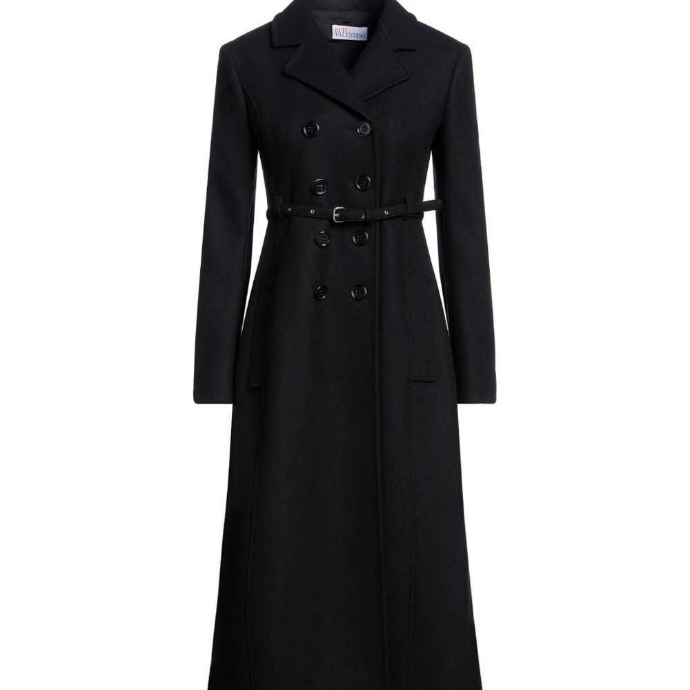 Red Valentino Black Wool Long Coat Size 2